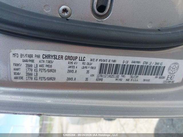 Aukcja sprzedaży 2010 Dodge Ram 1500 Slt, vin: 1D7RV1GT1AS251183, numer aukcji: 12685284