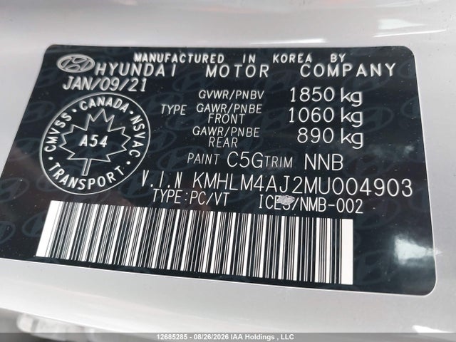 Hyundai Elantra Blue 2021 KMHLM4AJ2MU004903 Image 9