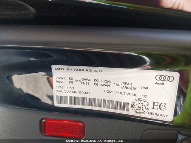 WAUAAAF44NN009017 Audi A4 Komfort 45