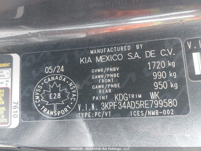 Aukcja sprzedaży 2024 Kia Forte Ex/ex+/ex Premium, vin: 3KPF34AD5RE799580, numer aukcji: 12685329