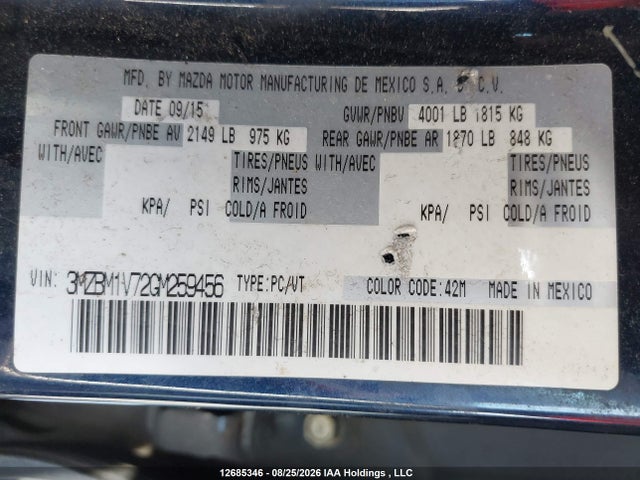 Mazda Mazda3 Gs 2016 3MZBM1V72GM259456 Image 19