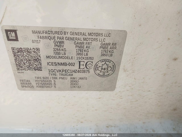 Chevrolet Silverado K1500 Custom 2017 1GCVKPEC1HZ403875 Image 18