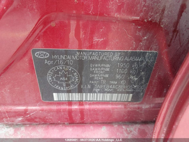 Продажа на аукционе авто 2011 Hyundai Sonata, vin: 5NPEB4AC8BH054300, номер лота: 12685401