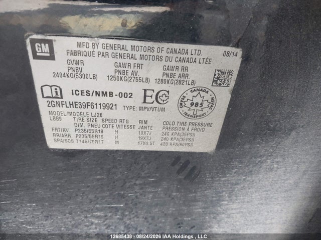 Chevrolet Equinox Ltz 2015 2GNFLHE39F6119921 Image 18