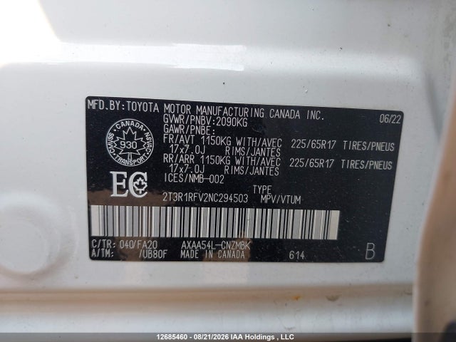 Toyota Rav4 Xle 2022 2T3R1RFV2NC294503 Image 9