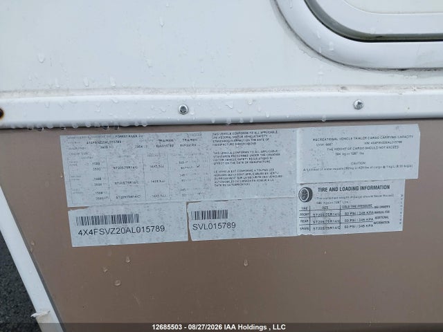 Продажа на аукционе авто 2010 Forest River , vin: 4X4FSVZ20AL015789, номер лота: 12685503