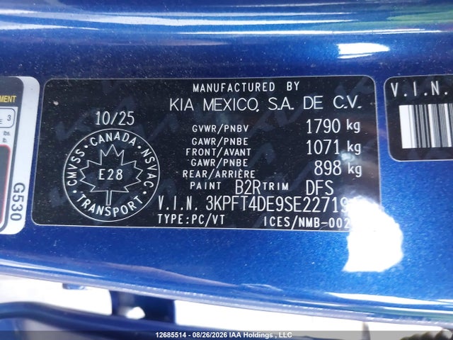 KIA K4 Lx 2025 3KPFT4DE9SE227194 Image 9