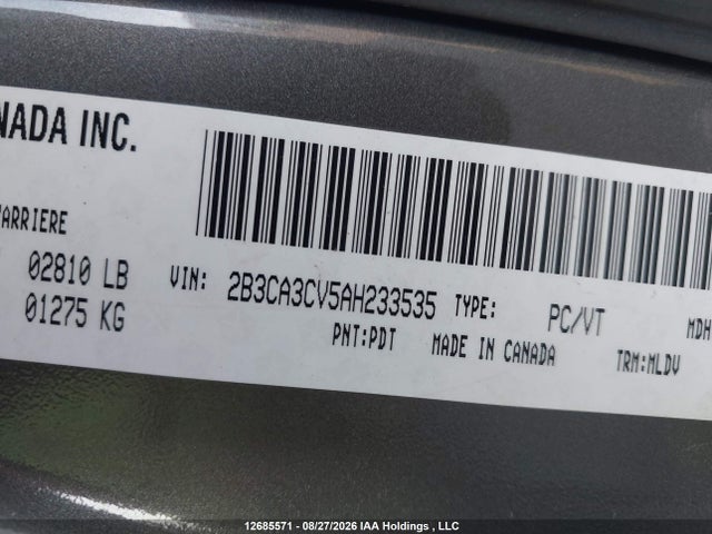 Aukcja sprzedaży 2010 Dodge Charger Sxt, vin: 2B3CA3CV5AH233535, numer aukcji: 12685571