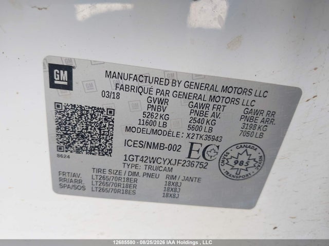 GMC Sierra K3500 Sle 2018 1GT42WCYXJF236752 Image 19
