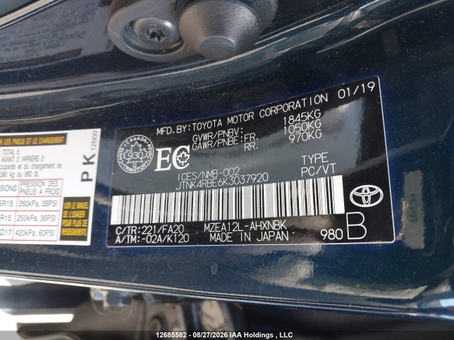 Продажа на аукционе авто 2019 Toyota Corolla Se/xse, vin: JTNK4RBE6K3037920, номер лота: 12685582