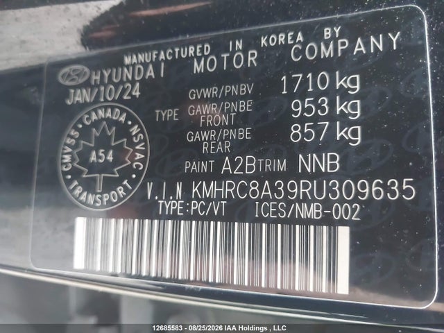 Hyundai Venue Sel/limited 2024 KMHRC8A39RU309635 Image 9