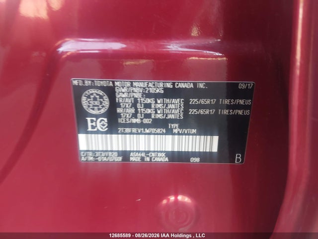 2018 Toyota Rav4 Le მანქანა იყიდება აუქციონზე, vin: 2T3BFREV1JW705824, აუქციონის ნომერი: 12685589