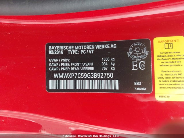 Mini Cooper 2016 WMWXP7C59G3B92750 Image 9