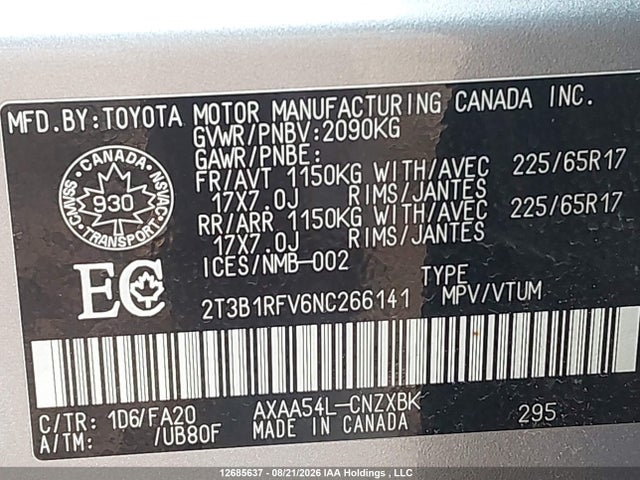 Toyota RAV4 LE 2022 2T3B1RFV6NC266141 Image 9