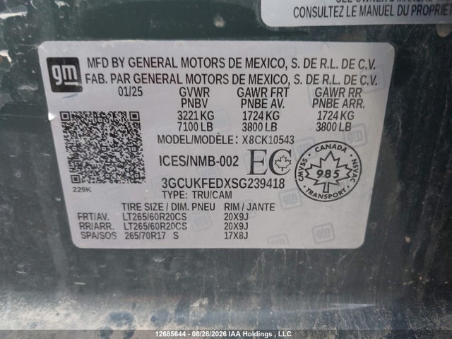 3GCUKFEDXSG239418 Chevrolet Silverado 1500