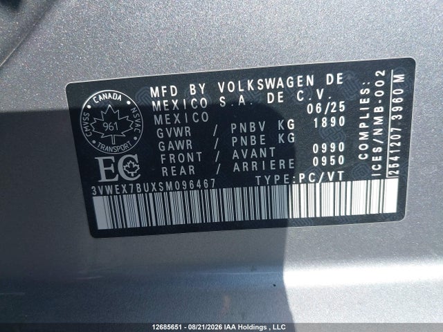 Volkswagen JETTA SE 2025 3VWEX7BUXSM096467 Image 9