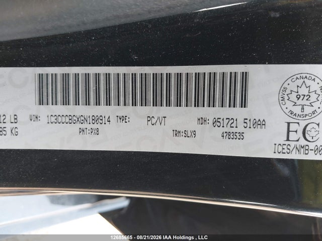 Aukcja sprzedaży 2016 Chrysler 200 S, vin: 1C3CCCBGXGN180914, numer aukcji: 12685665