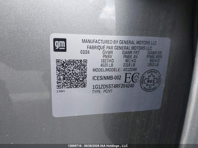 Chevrolet MALIBU 1LT 2024 1G1ZD5ST4RF204240 Image 9