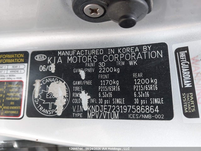 Продаж на аукціоні авто 2009 Kia Sportage, vin: KNDJE723197586864, номер лоту: 12685744