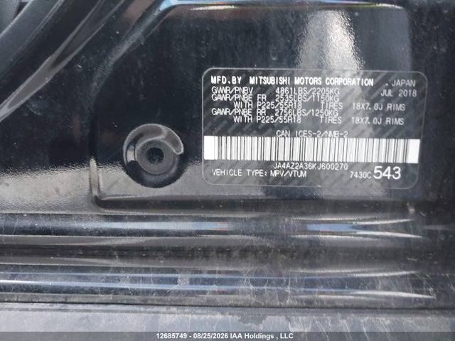 Mitsubishi Outlander Es 2019 JA4AZ2A36KJ600270 Image 9