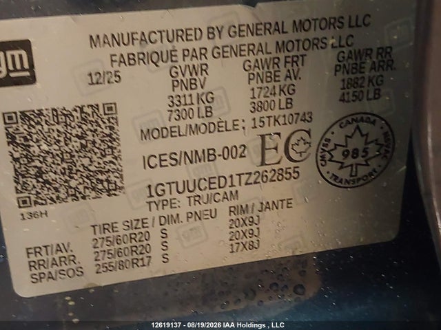 GMC SIERRA 1500 2026 1GTUUCED1TZ262855 Image 9