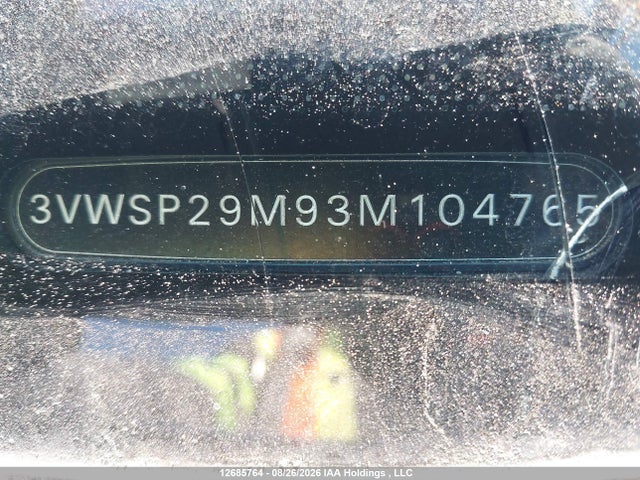 12685764 :رقم المزاد ، 3VWSP29M93M104765 vin ، 2003 Volkswagen Jetta Gls Tdi مزاد بيع