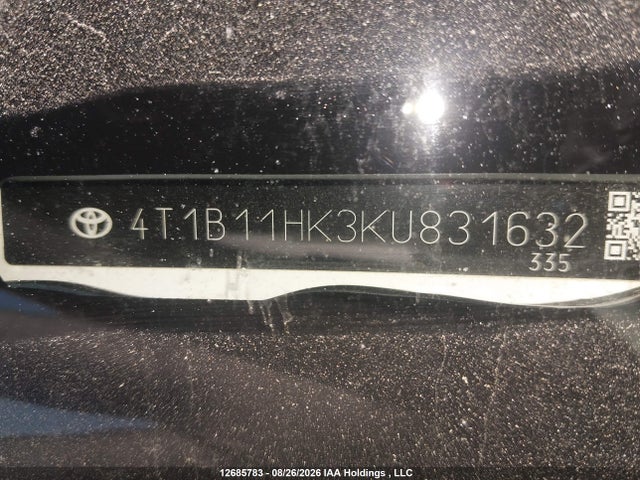 Auction sale of the 2019 Toyota Camry L/le/xle/se/xse, vin: 4T1B11HK3KU831632, lot number: 12685783