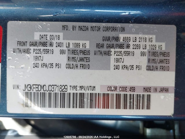 Mazda Cx-5 Grand Touring 2018 JM3KFBDM0J0371829 Image 18