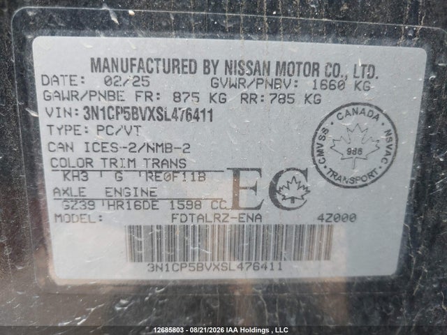 Nissan Kicks Play S 2025 3N1CP5BVXSL476411 Image 9