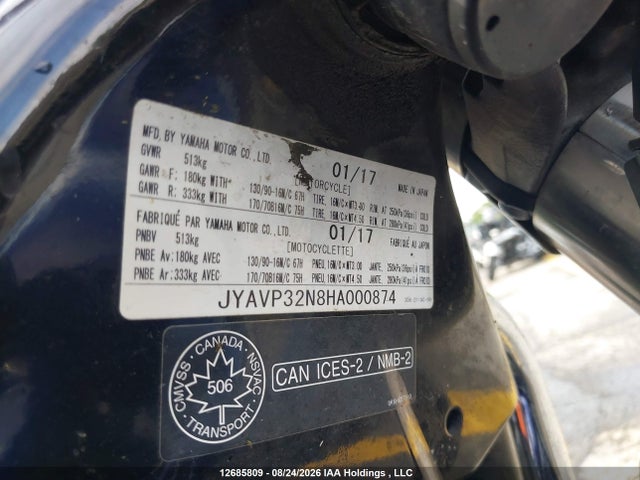 Yamaha Xvs1300 Ct/ctb 2017 JYAVP32N8HA000874 Image 14