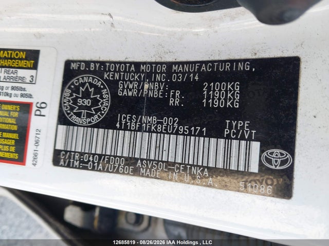Toyota CAMRY LE 2014 4T1BF1FK8EU795171 Image 9