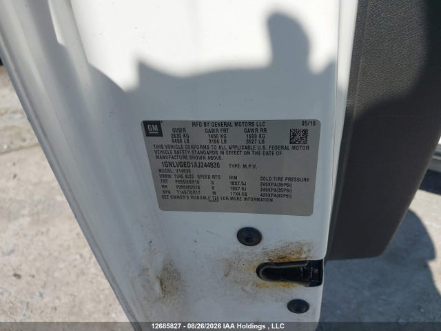 Aukcja sprzedaży 2010 Chevrolet Traverse Lt, vin: 1GNLVGED1AJ244830, numer aukcji: 12685827