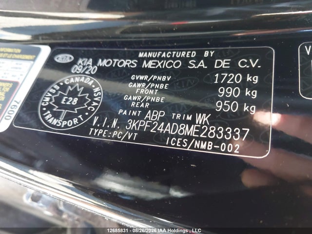 Продажа на аукционе авто 2021 Kia Forte Lx, vin: 3KPF24AD8ME283337, номер лота: 12685831