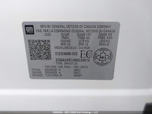 Chevrolet Equinox Premier 2022 2GNAXXEV4N6104574 Image 17
