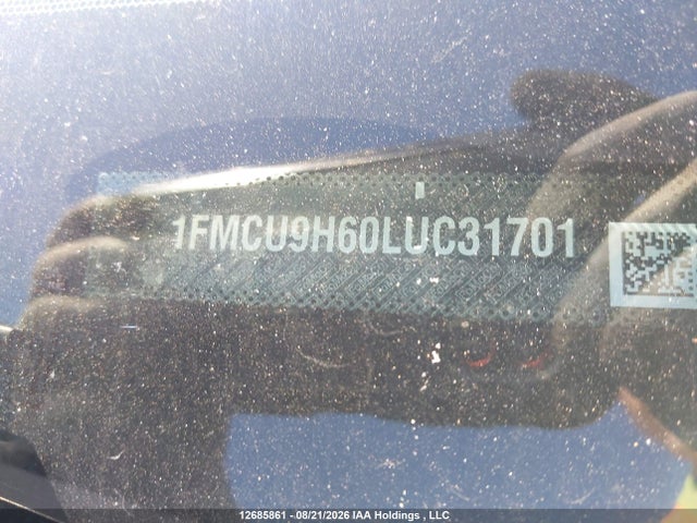Aukcja sprzedaży 2020 Ford Escape Sel, vin: 1FMCU9H60LUC31701, numer aukcji: 12685861