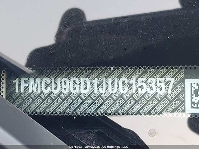 12675903 :رقم المزاد ، 1FMCU9GD1JUC15357 vin ، 2018 Ford Escape Se مزاد بيع