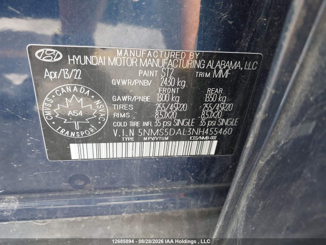 Hyundai Santa Fe Ultimate Calligraphy 2022 5NMS5DAL3NH455460 Image 19