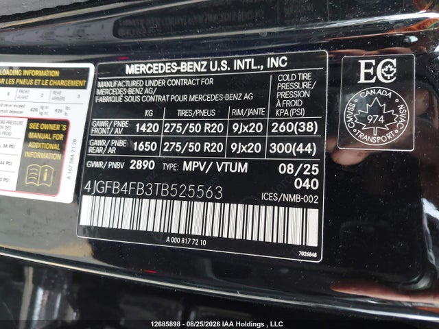 4JGFB4FB3TB525563 Mercedes-Benz Gle 350 4matic