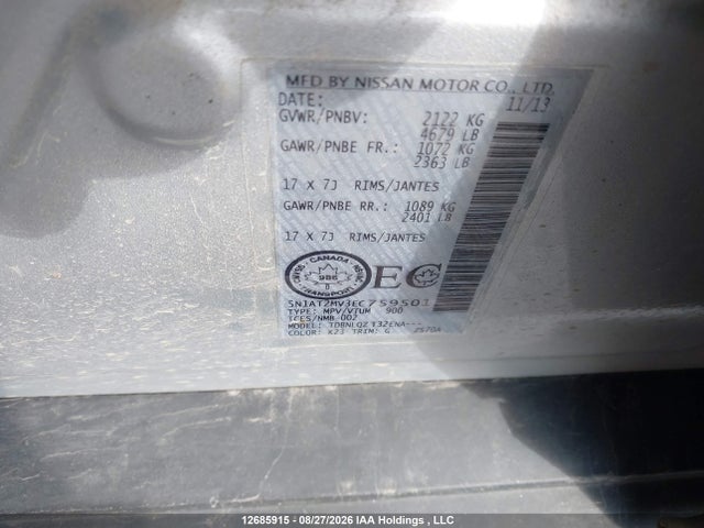 Nissan ROGUE SV 2014 5N1AT2MV3EC759501 Image 20