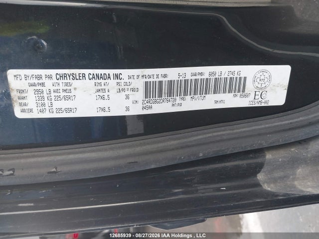 Aukcja sprzedaży 2013 Dodge Grand Caravan Se/sxt, vin: 2C4RDGBG2DR764720, numer aukcji: 12685939