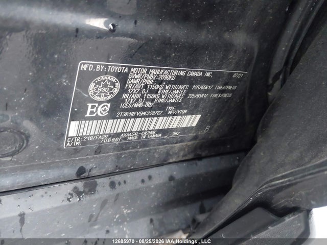 Aukcja sprzedaży 2021 Toyota Rav4 Xle/xle Premium, vin: 2T3R1RFV5MC228767, numer aukcji: 12685970