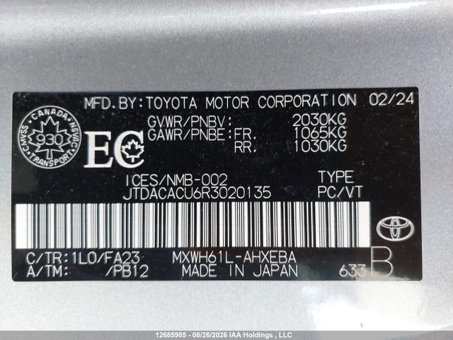 JTDACACU6R3020135 Toyota Prius Prime Se