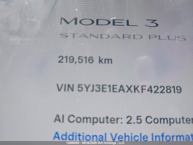 Tesla MODEL 3 2019 5YJ3E1EAXKF422819 Image 15