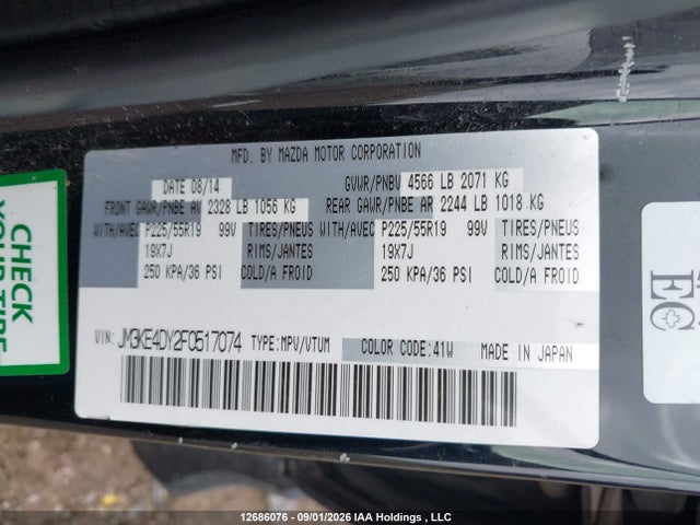 Mazda Cx -5 Gt 4dr Awd 2015 JM3KE4DY2F0517074 Image 9