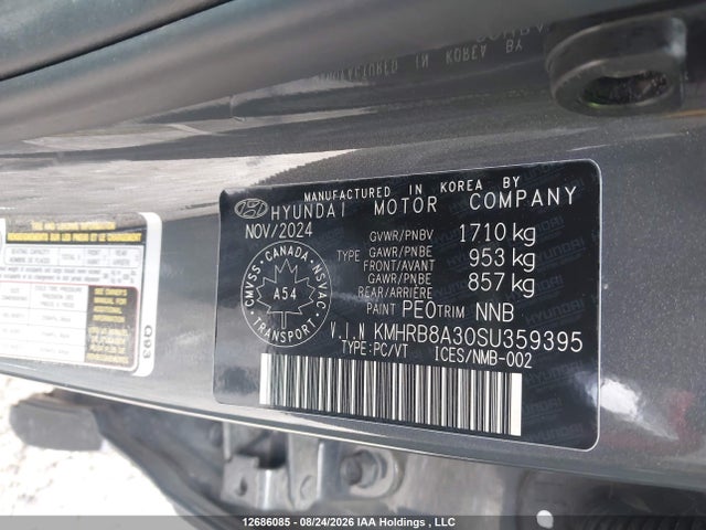 Продажа на аукционе авто 2025 Hyundai Venue Essential W/two-tone, vin: KMHRB8A30SU359395, номер лота: 12686085