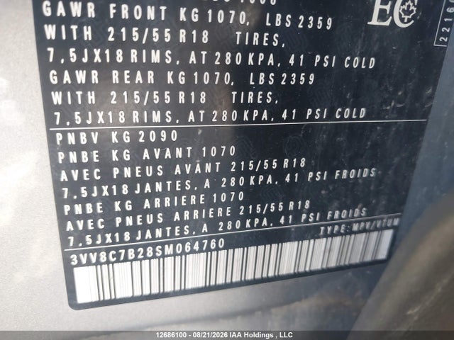 Продаж на аукціоні авто 2025 Volkswagen Taos S, vin: 3VV8C7B28SM064760, номер лоту: 12686100