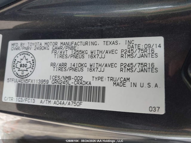 Toyota Tacoma Access Cab/trd Pro 2015 5TFUU4EN5FX113959 Image 19