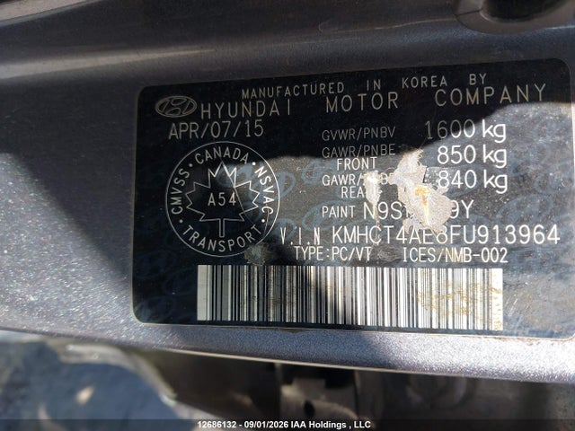 KMHCT4AE8FU913964 Hyundai ACCENT L
