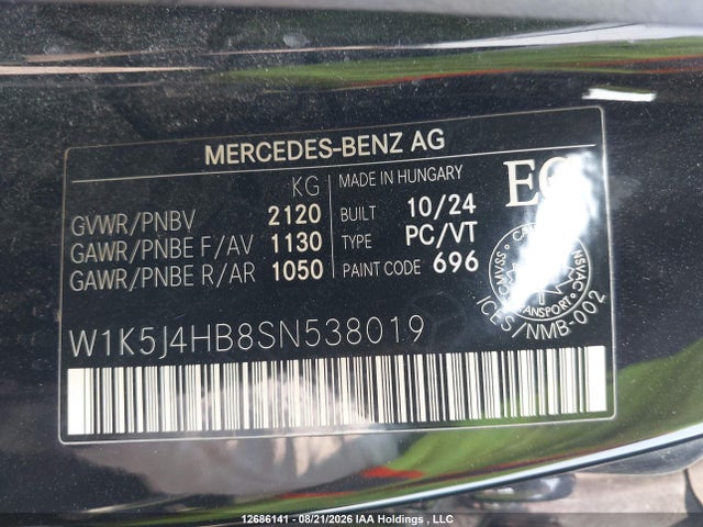 W1K5J4HB8SN538019 Mercedes-Benz CLA 250 4MATIC