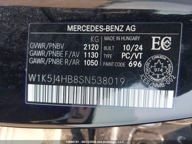 W1K5J4HB8SN538019 Mercedes-Benz CLA 250 4MATIC